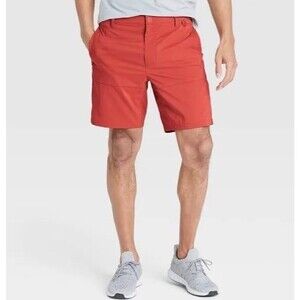 All In Motion Men's Travel Chino Golf Short Rust 36 NWT
